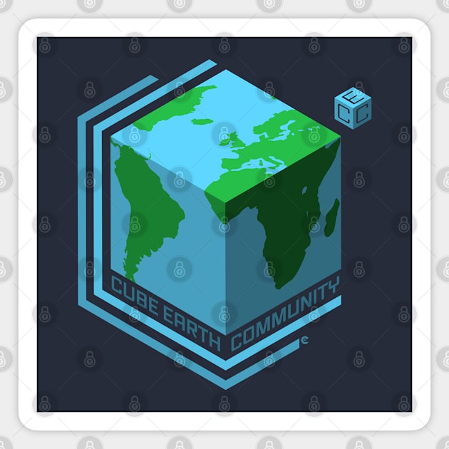 Cube Earth Community Magnet by CuriousCurios